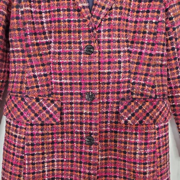 Avec Les Filles Single Breasted Tweed Maxi Coat Boucle Long Tweed Size Small New - Picture 8 of 14